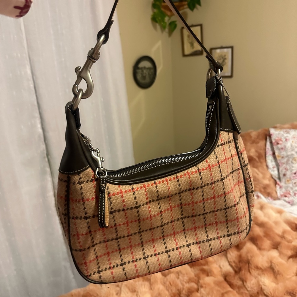 Vintage Coach 2002 tweed small shoulder bag